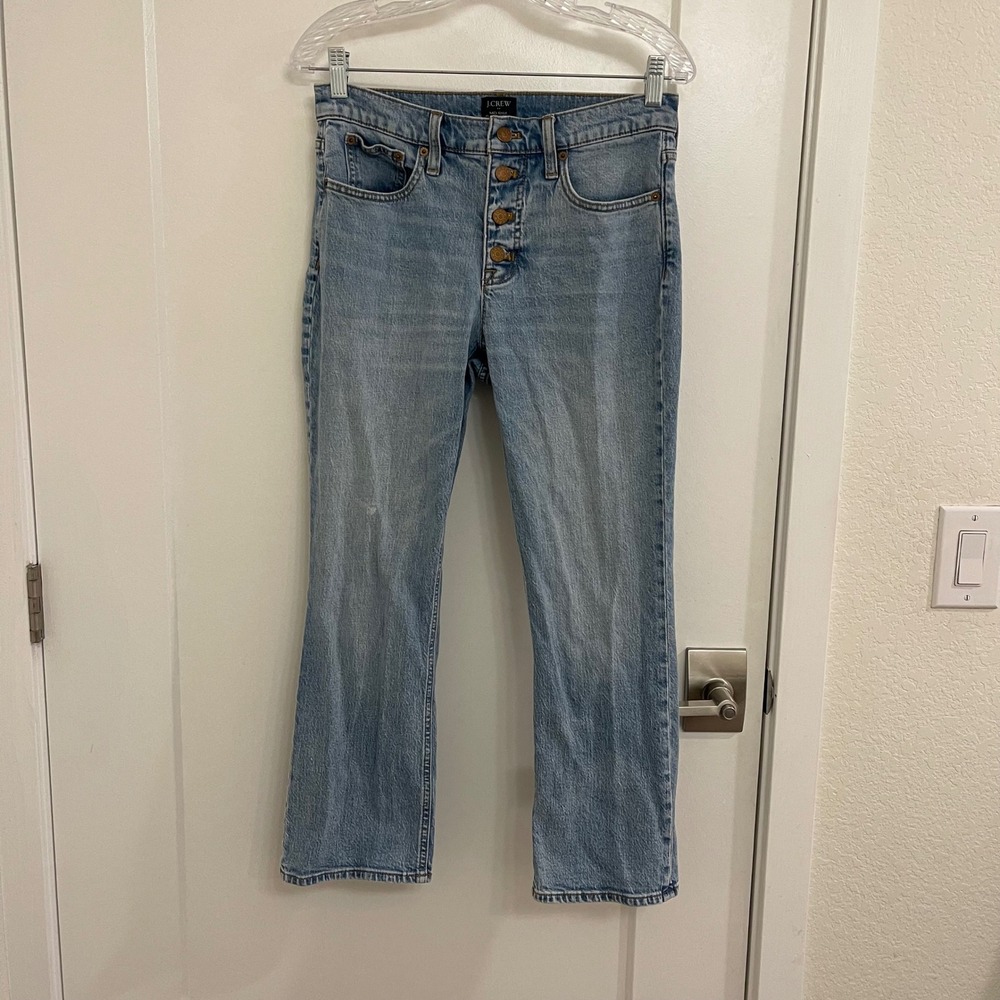 J Crew Denim Cropped Ankle Y2K Style Jeans Chic Trendy Coastal Beachy